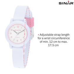 Sinar Watch- Girls - Lilac - Analogue - 10 Bar - 28 mm - Soft Adjustable Strap (12-17.5 cm)