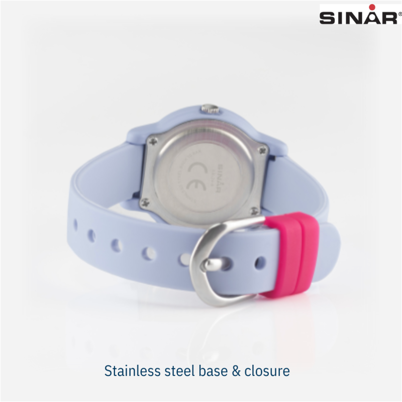 Sinar Watch- Girls - Lilac - Analogue - 10 Bar - 28 mm - Soft Adjustable Strap (12-17.5 cm)