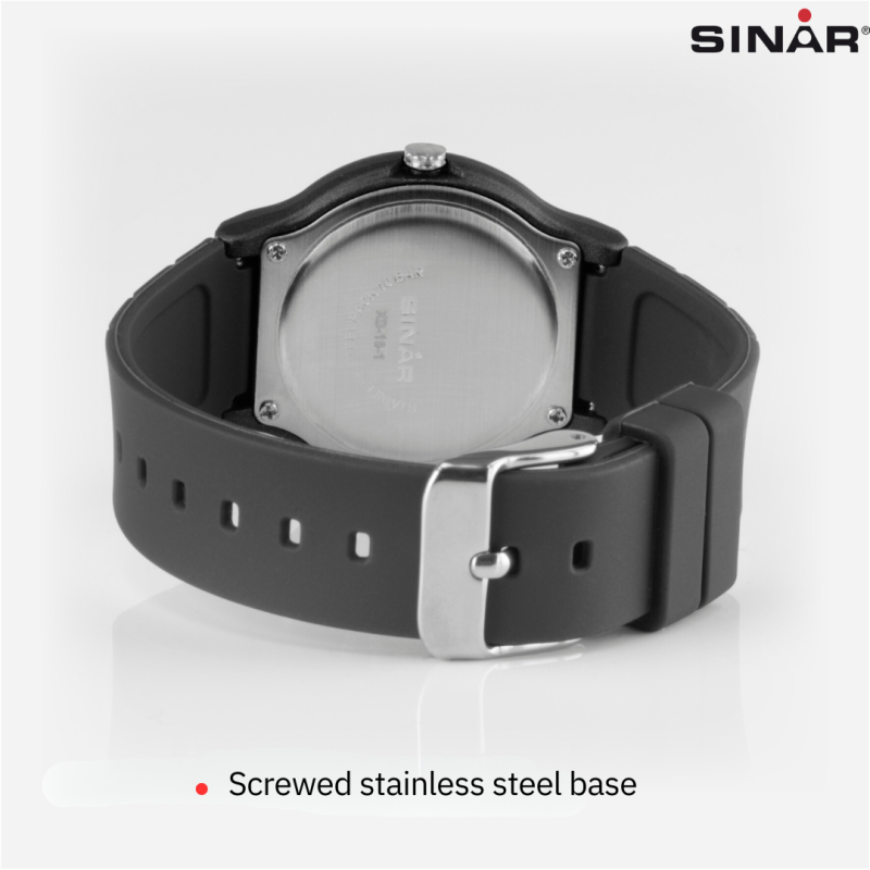 SINAR Watch - Black - Analogue - 34 mm - 10 Bar - Adjustable Strap 13-18 cm