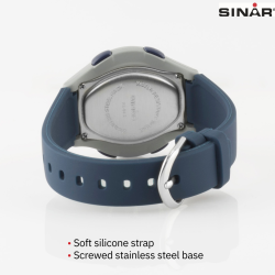 Sinar Watch - Digital - Blue / Grey - 10 Bar Waterproof - Ø 36 mm - Adjustable Strap 13-18.5 cm