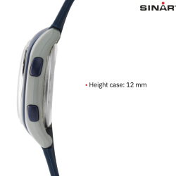 Sinar Watch - Digital - Blue / Grey - 10 Bar Waterproof - Ø 36 mm - Adjustable Strap 13-18.5 cm