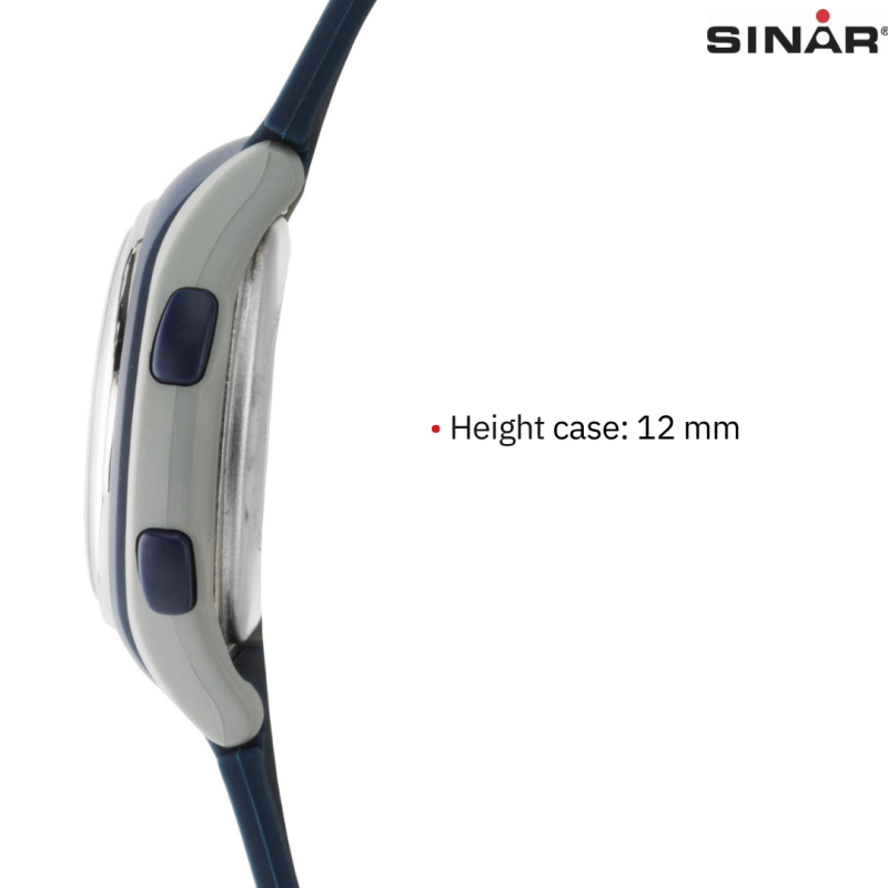 Sinar Watch - Digital - Blue / Grey - 10 Bar Waterproof - Ø 36 mm - Adjustable Strap 13-18.5 cm