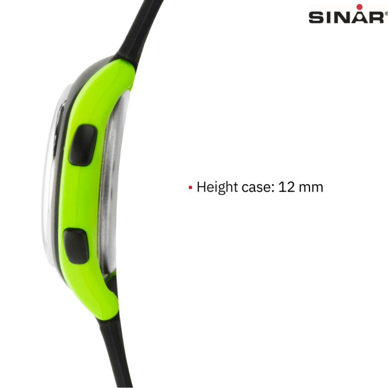 Sinar Watch - Digital - Black/Green - 10 Bar Waterproof - Ø 36 mm - Adjustable Strap 13-18.5 cm