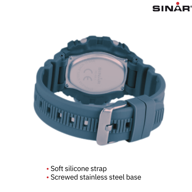 Sinar Watch - Digital - Light Blue - 10 Bar Waterproof - Ø 40 mm - Adjustable Strap 14-19.5 cm - XE69-5