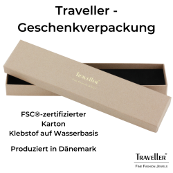 Traveller Armband - Edelstahl - Bicolor - Matt Silberfarben & Vergoldet - Zirkonia - 20 cm Lang - 6 mm Breit