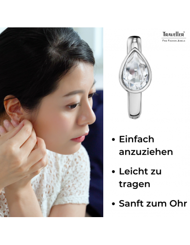 Traveller Creolen - Edelstahl - Zirkonia - Silberfarben - Ø 15 mm - 166320