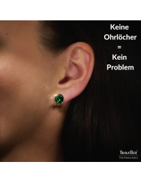 Traveller Ohrclip - Vergoldet - Kristalle - Emerald Grün- 10 mm - 157512