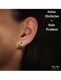 Traveller Ohrclips - Vergoldet - Kristalle - Braun / Golden Shadow - 10 mm - 157513