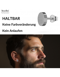 Traveller Ohrstecker - Herren - Edelstahl - Silberfarben - Matt - Rund - 8 mm - 181246