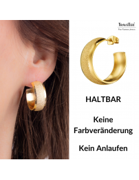 Traveller Creolen - Edelstahl - Vergoldet - Glitzer - Ringe 3/4 - Ø 23 mm - 181260