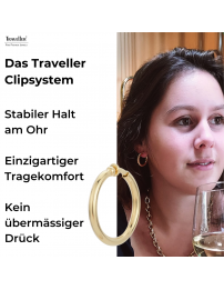 Traveller Ohrclips - Creolen - 22kt Vergoldet - Ø 33 mm - 155050