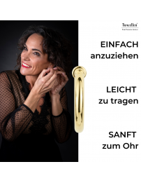 Traveller Ohrclip - Creolen - 22kt vergoldet - Foldfarbe - 25 mm - 155048