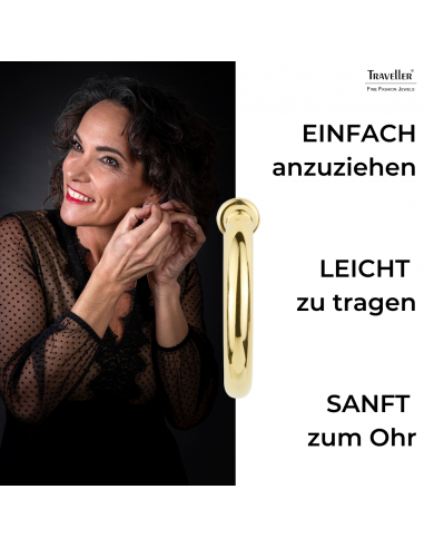 Traveller Ohrclip - Creolen - 22kt vergoldet - Foldfarbe - 25 mm - 155048