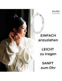Traveller Ohrclips - Creolen - Platiniert - Silberfarbe - 33 mm - 155051