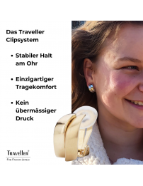 Traveller Ohrclip - 22kt Vergoldet - matt/ glänzend - Goldfarbe - Gewellt - 18x9 mm - 155100