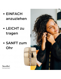 Traveller Ohrclip - Goldfarbe - Preciosa Kristalle - 22kt vergoldet - 16x10 mm - 156591