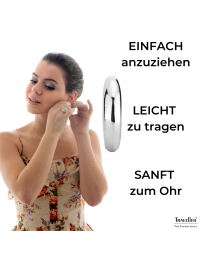 Traveller Ohrclips - Platiniert - Halb Creolen - Silberfarbe - 14x4 mm - 156795