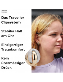 Traveller Ohrclips - 22kt Vergoldet & Platiniert - Matt/glänzend - Knopf - Bicolor - 15 mm - 157161